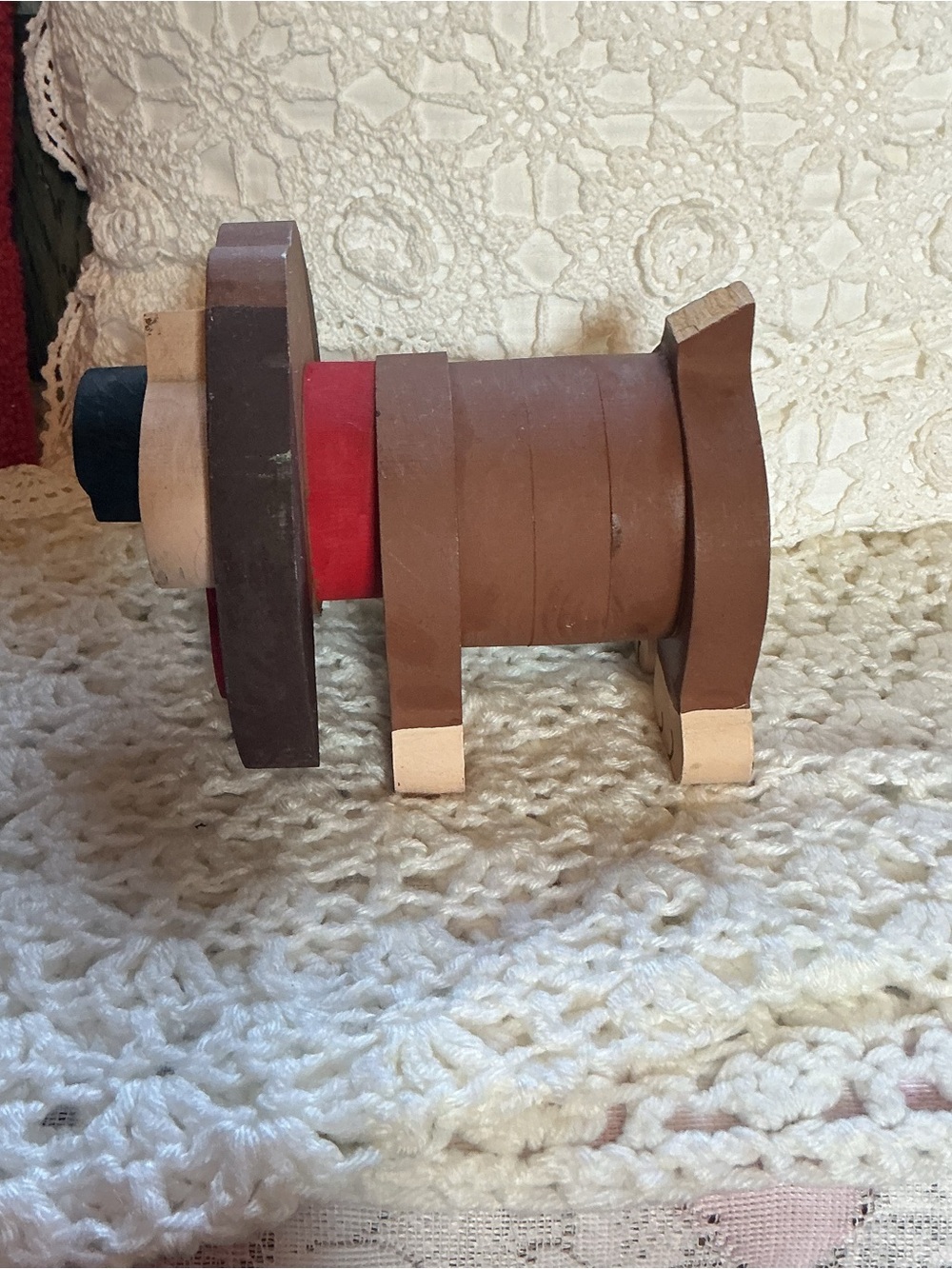 Handcrafted Y2K Brown Wooden Dog Figurine – Decorative Pet Accent - Picture 4 of 6